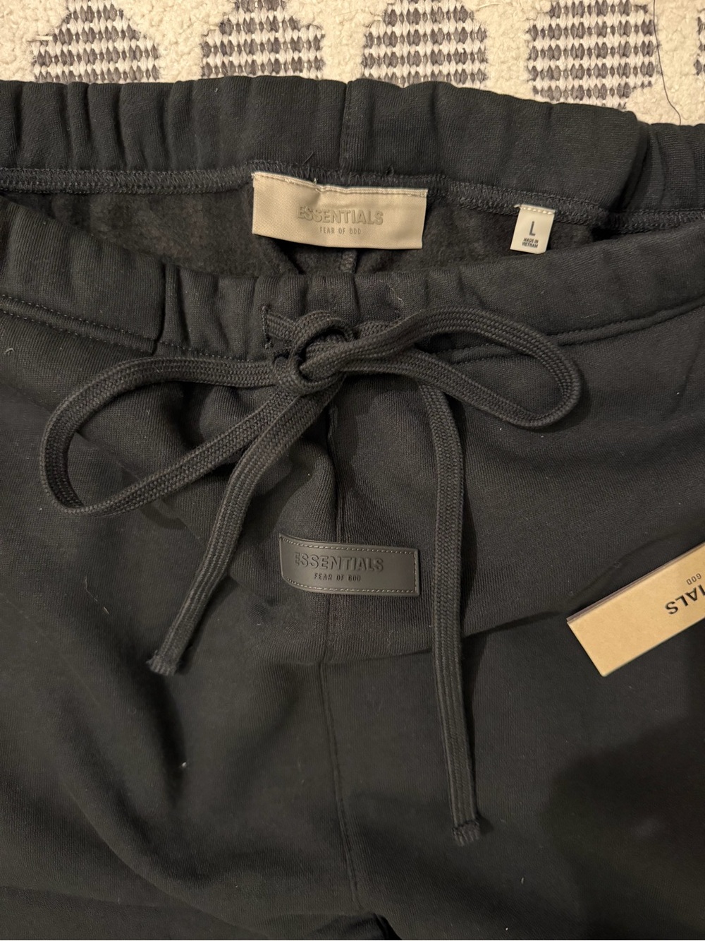 Essentials Black Drawstring Athletic Shorts - Picture 2 of 5